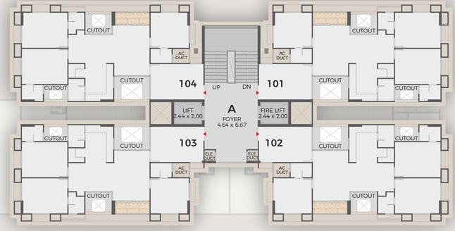 Floor Plan of Uma Atishay Shivalay 3 in Sargasan, Gandhinagar - Image 101107