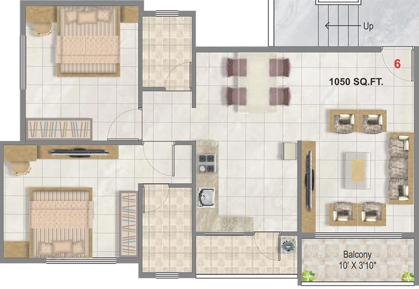 2 BHK Flat in Roongta Shree Tirumala Paras in Gangapur Road, Nashik - Image 814761