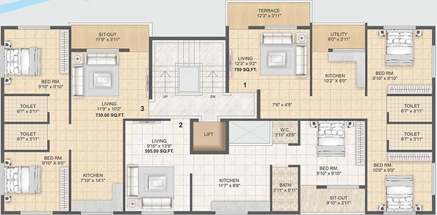 Floor Plan of Roongta Shree Tirumala Prayag in Rajiv Nagar, Nashik - Image 165335