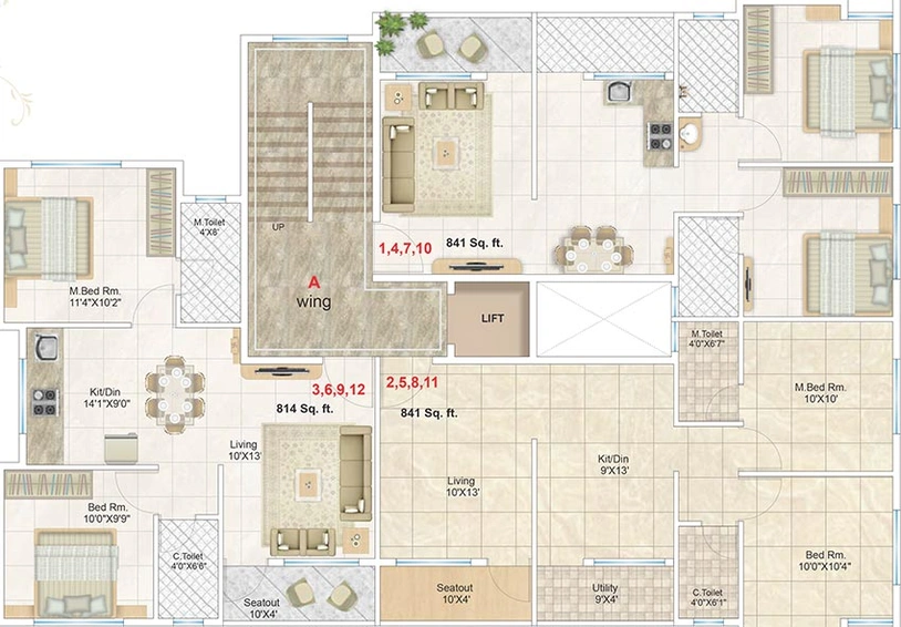 Floor Plan of Roongta Shree Tirumala Vasa in Indira Nagar, Nashik - Image 165368