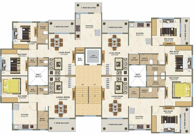 Floor Plan of Skylark Sapphire in Indira Nagar, Nashik - Image 165320