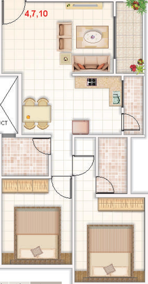 2 BHK Flat in Roongta Classique in Indira Nagar, Nashik - Image 814711
