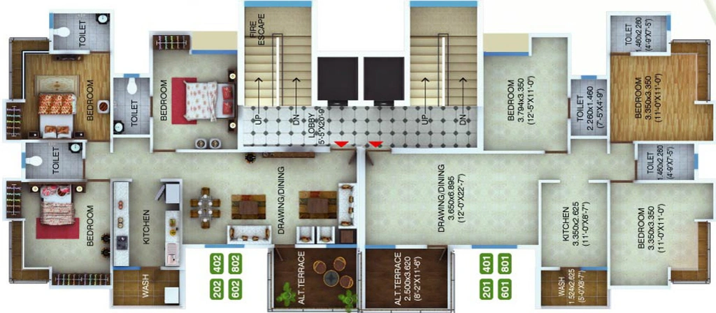 Floor Plan of Nanis Vedant Peridot in Bajaj Nagar, Nagpur - Image 148220