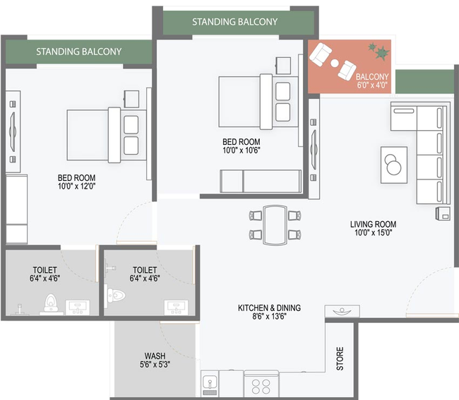 2 BHK Flat in SP Epitome in Shela, Ahmedabad - Image 690912