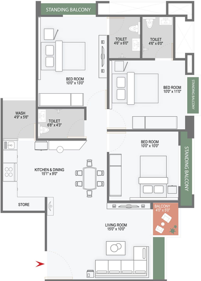 3 BHK Flat in SP Epitome in Shela, Ahmedabad - Image 690914