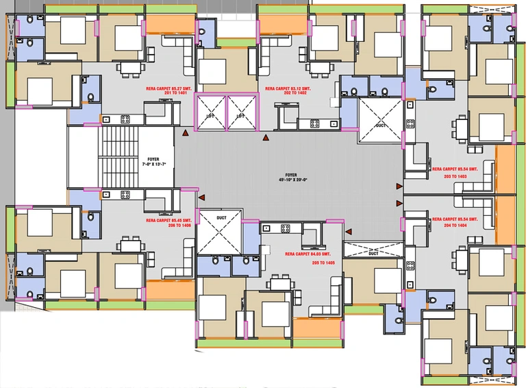 Floor Plan of BT Saket Vihar in Kalol, Gandhinagar - Image 101442