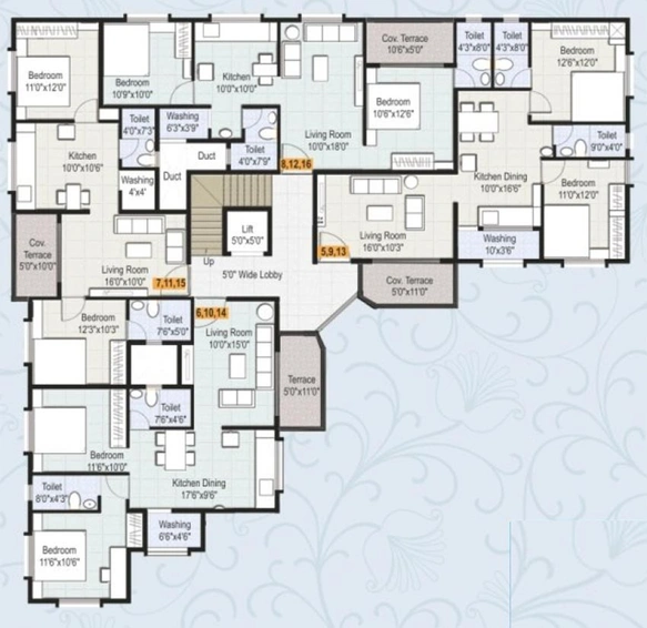 Floor Plan of Cityscape Ameya Residency in Gangapur Road, Nashik - Image 165183