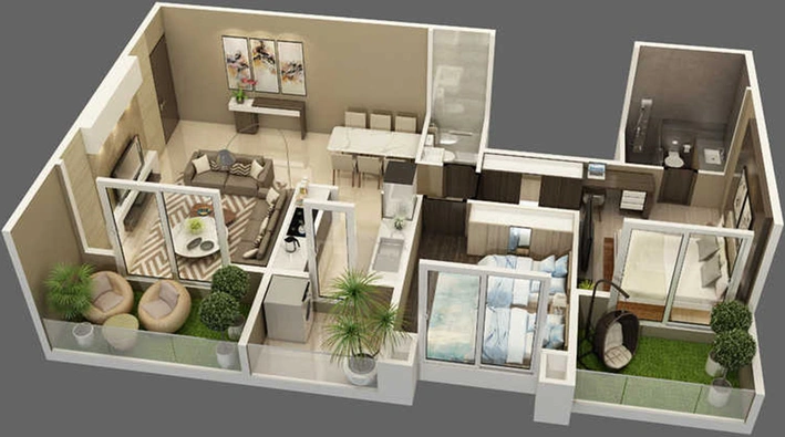 2 BHK Flat in Karda Hari Nakshatra in Nashik Road, Nashik - Image 814670