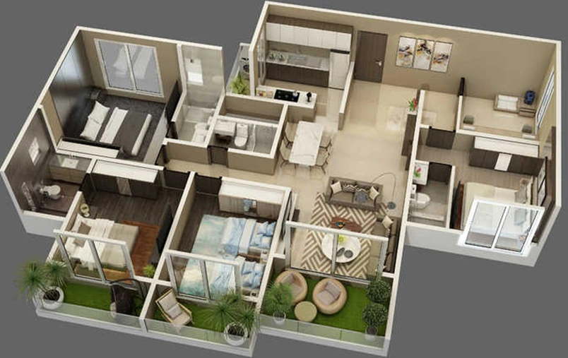 3 BHK Flat in Karda Hari Nakshatra in Nashik Road, Nashik - Image 814671