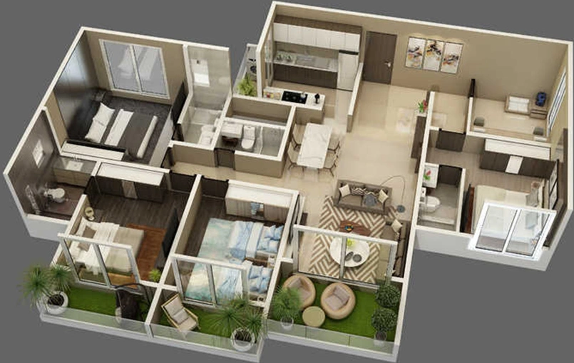 4 BHK Flat in Karda Hari Nakshatra in Nashik Road, Nashik - Image 814672
