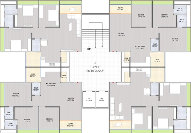 Floor Plan of VS Ved Sapphire in Nikol, Ahmedabad - Image 101457