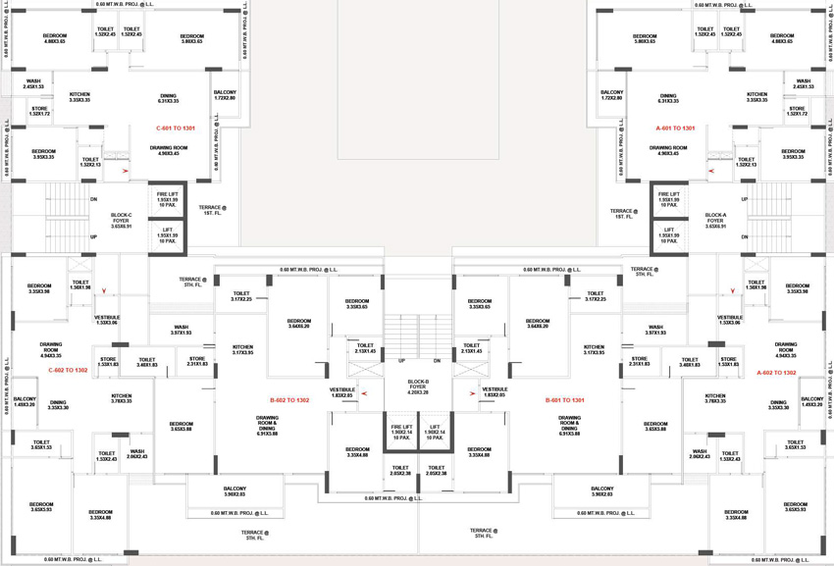 Floor Plan of Anjani The Midas in Kudasan, Gandhinagar - Image 101464