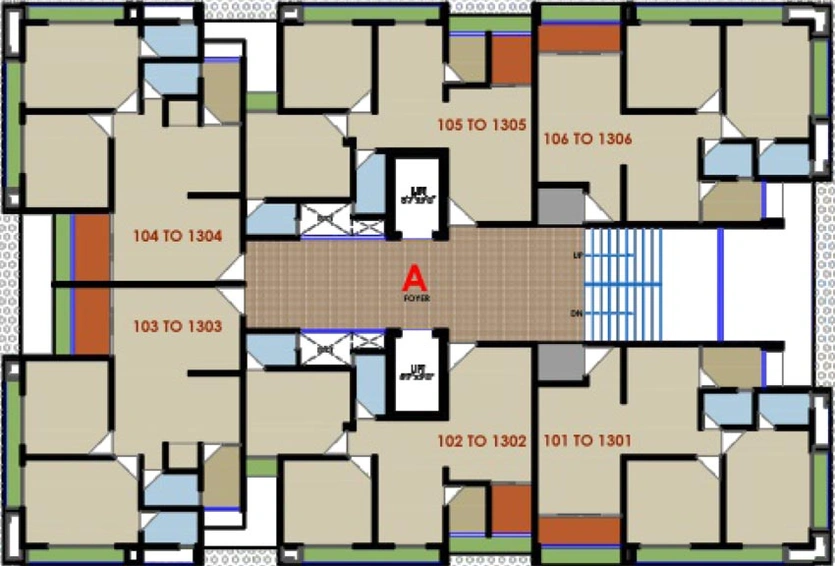 Floor Plan of VS Ved Saffron in Nikol, Ahmedabad - Image 101477