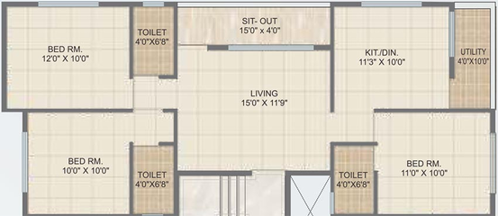 3 BHK Flat in Roongta Shree Tirumala Anmol in Gangapur Road, Nashik - Image 814746