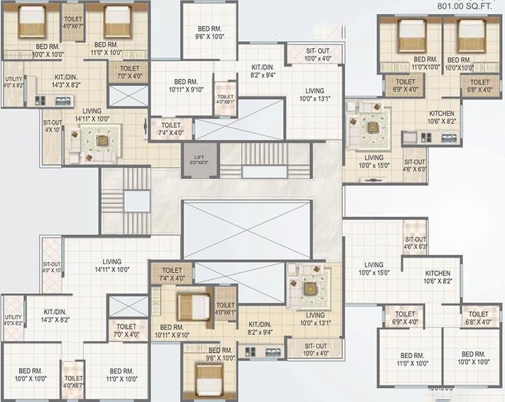 Floor Plan of Roongta Shree Tirumala Anmol in Gangapur Road, Nashik - Image 165300