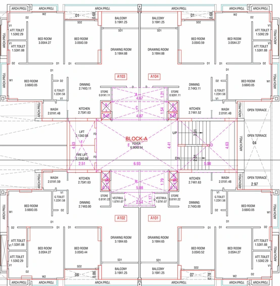 Floor Plan of Ananta Aqua Forte in Kudasan, Gandhinagar - Image 101504