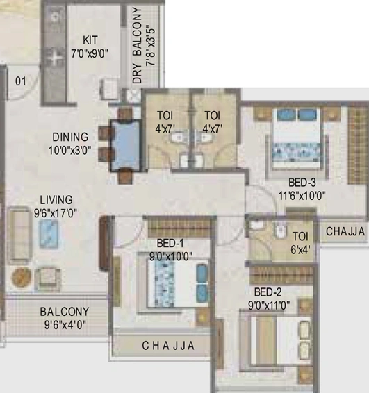 3 BHK Flat in Sairama Autograph in Panvel, Navi Mumbai - Image 465781