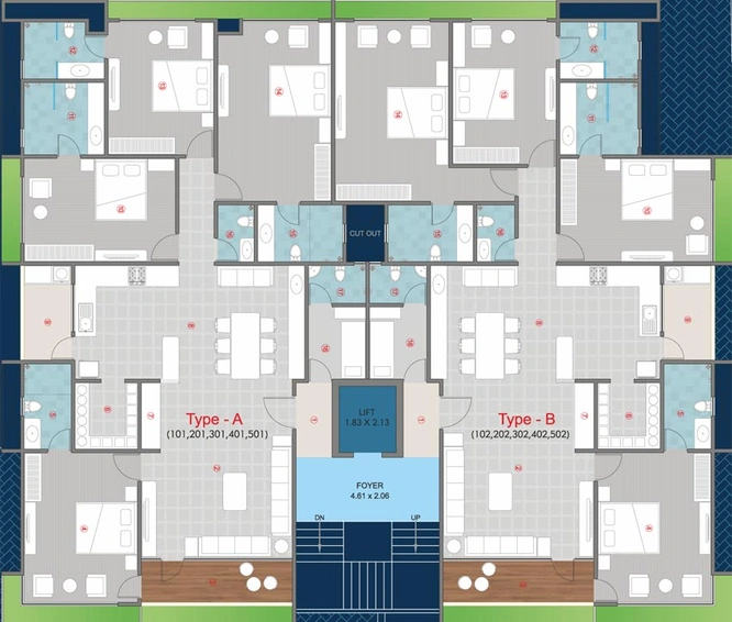 Floor Plan of Varhaan Swasti in Paldi, Ahmedabad - Image 101589