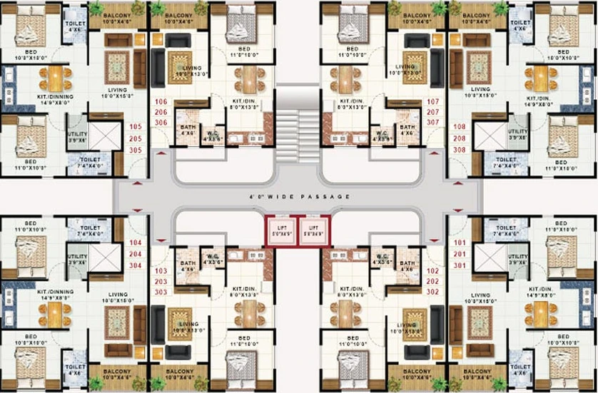 Floor Plan of Nerkar Ganesh Avenue in Gangapur Road, Nashik - Image 161773