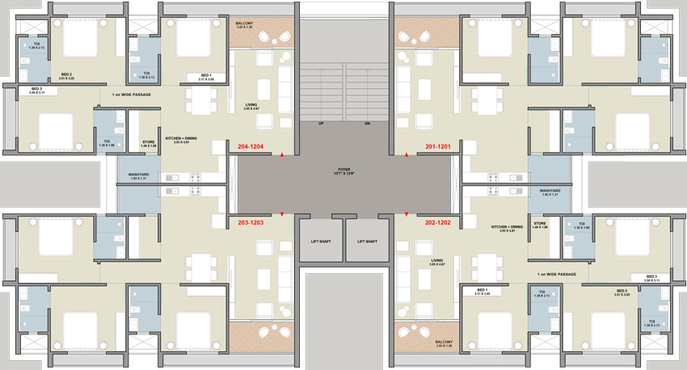 Floor Plan of Shivashish Sixty in Uvarsad, Gandhinagar - Image 101597