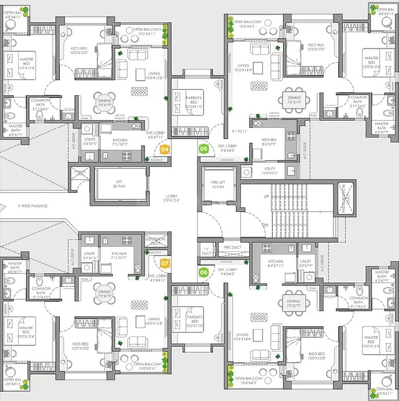 Floor Plan of Vilas Yashwin Enchante in Wagholi, Pune - Image 194783