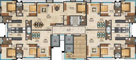 Floor Plan of Ajmera Manor in Borivali West, Mumbai - Image 28022