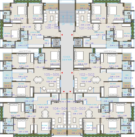 Floor Plan of Aarshis Morena Apartment in Ambawadi, Ahmedabad - Image 101766