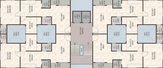 Floor Plan of Ravi Madhuvan Residency in Chhani, Vadodara - Image 187318