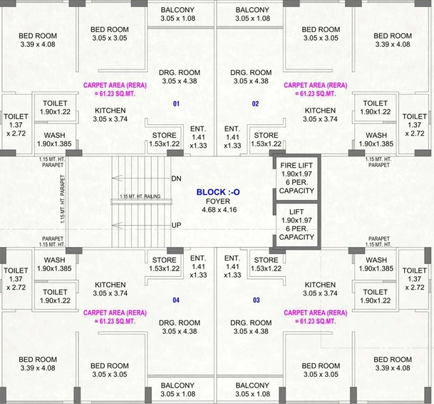 Floor Plan of Uday Tulsi Galaxy Phase 2 in Vastral, Ahmedabad - Image 106366