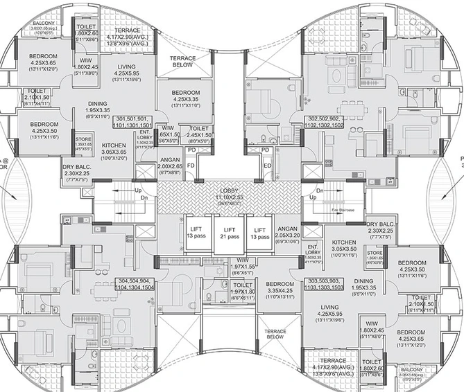Floor Plan of Nandan Prospera Gold in Baner, Pune - Image 180527