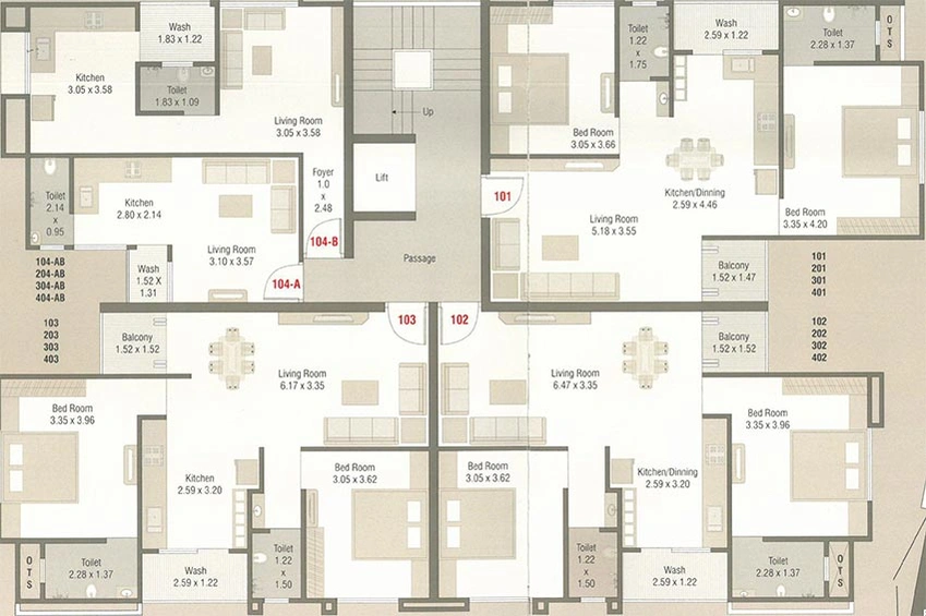 Floor Plan of Henil Enclave in Manjalpur, Vadodara - Image 185960