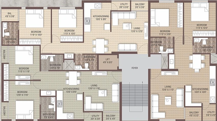 Floor Plan of Heaven Hazelwood in Gotri, Vadodara - Image 185929