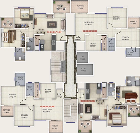 Floor Plan of Divine Florina in Moshi, Pune - Image 180289
