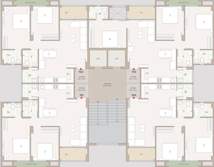Floor Plan of Teraiya Adhishthan Luxuria in Hanspura, Ahmedabad - Image 106386