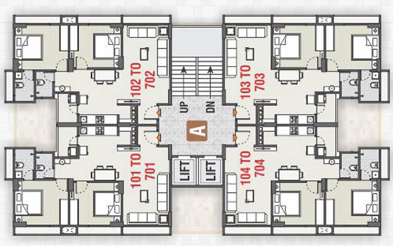 Floor Plan of Swastik Sopan 2 in Randesan, Gandhinagar - Image 101696