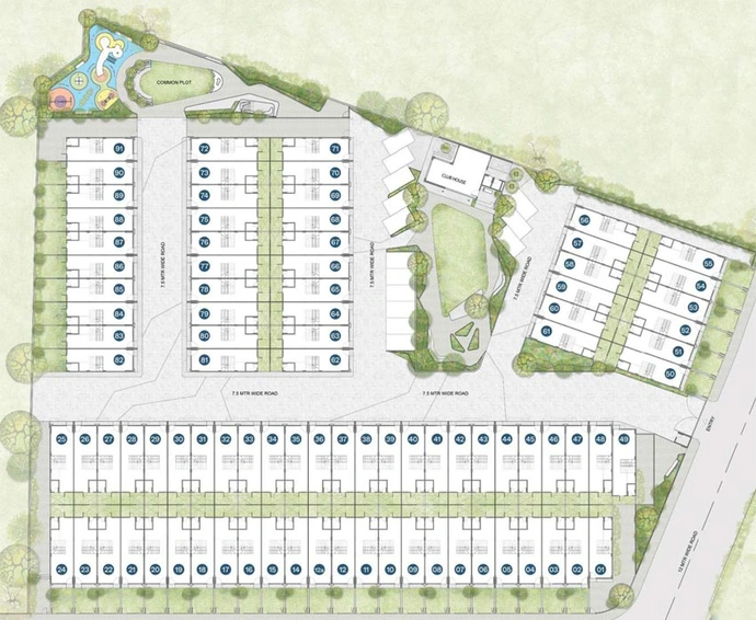 Master Plan of B Gajera Aditya Lakeview Bungalows in Lambha, Ahmedabad - Image 101796
