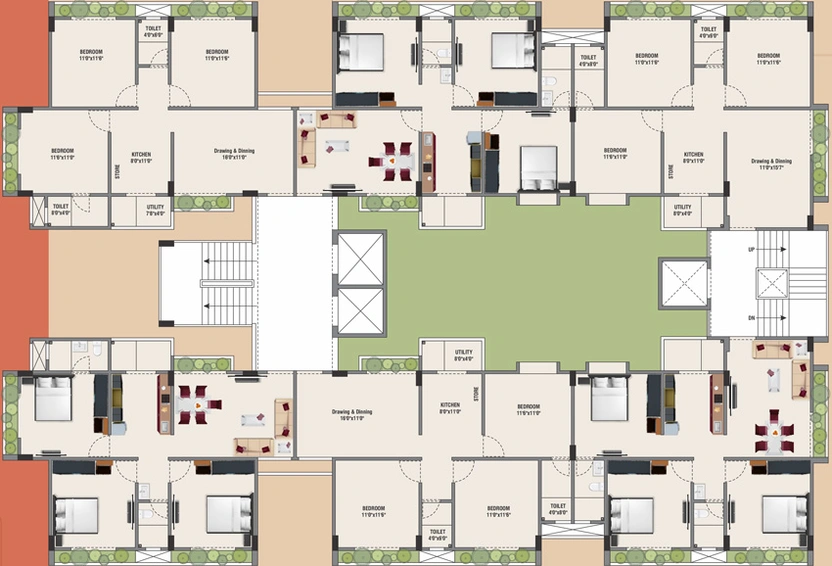 Floor Plan of Prahar Living in Vavol, Gandhinagar - Image 101721