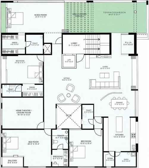 4 BHK Flat in Horizon Shivam Aura in Subhanpura, Vadodara - Image 824175