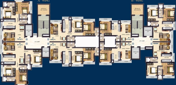 Floor Plan of Shivoham Avyukta Neelkamal in Borivali West, Mumbai - Image 28060