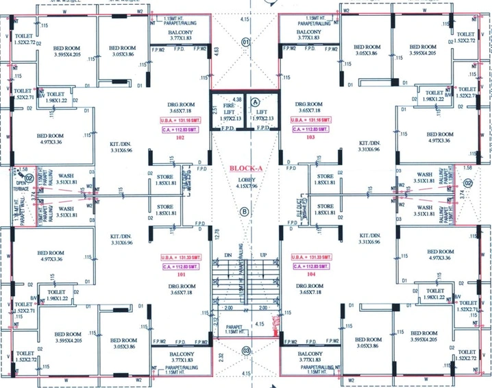 Floor Plan of Vedant Fortune Parisar in Nava Naroda, Ahmedabad - Image 101775