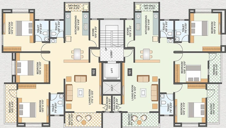 Floor Plan of Swojas Avani in Erandwane, Pune - Image 182641