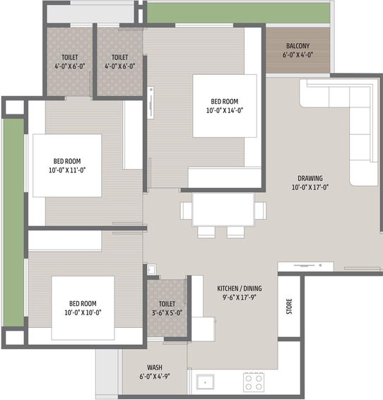 3 BHK Flat in Keshav Gauravi in Vastrapur, Ahmedabad - Image 692391