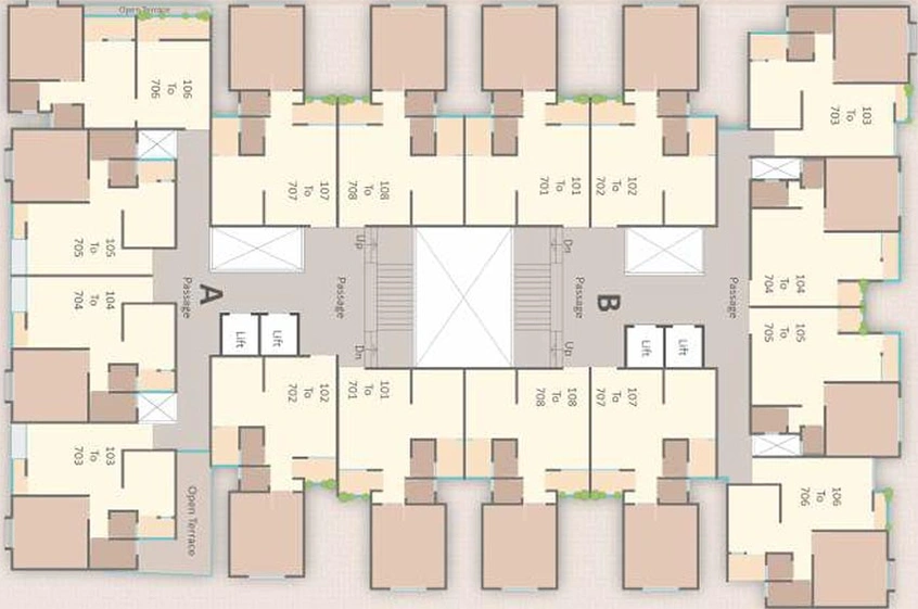 Floor Plan of Shree Pushpam Resicom in Tarsali, Vadodara - Image 193220