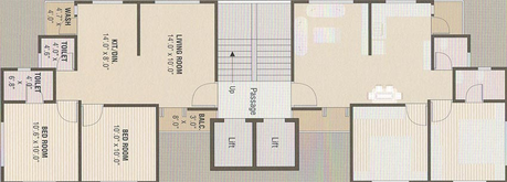 Floor Plan of Manorath Radhe Avenue in Vasna Road, Vadodara - Image 193040