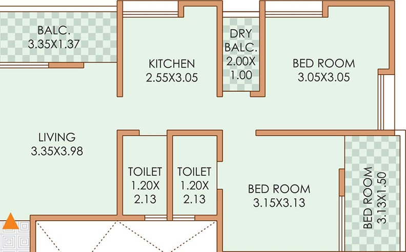 2 BHK Flat in Dodke Prestige in Warje, Pune - Image 820826