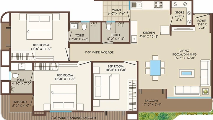 3 BHK Flat in SP Shree Siddheshwar Pacific in Harni, Vadodara - Image 824263