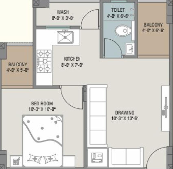 1 BHK Flat in Krishna Aaryaa Heights in Subhanpura, Vadodara - Image 820261