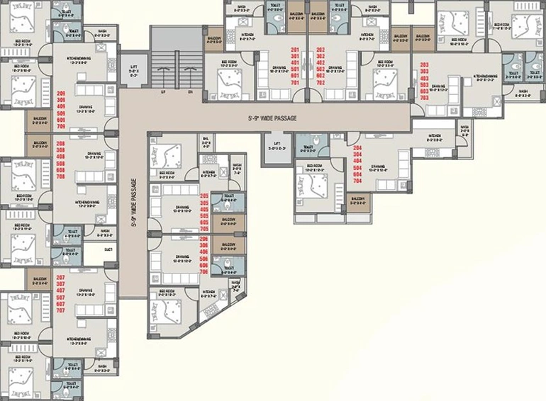 Floor Plan of Krishna Aaryaa Heights in Subhanpura, Vadodara - Image 181650