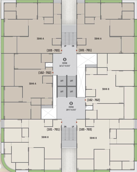 Floor Plan of Motherland Magnate Impression in Sola, Ahmedabad - Image 101813