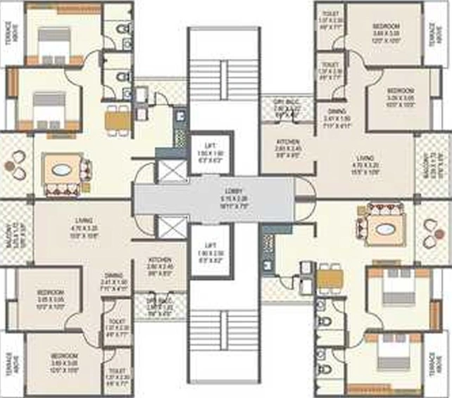 Floor Plan of Unique Legacy Majestic in Mundhwa, Pune - Image 183003